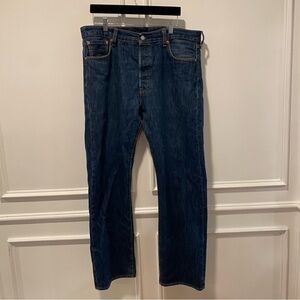 Levi's 501 Original Fit Men's Jeans Dark Blue Wash Size 36x32 Button Fly Classic